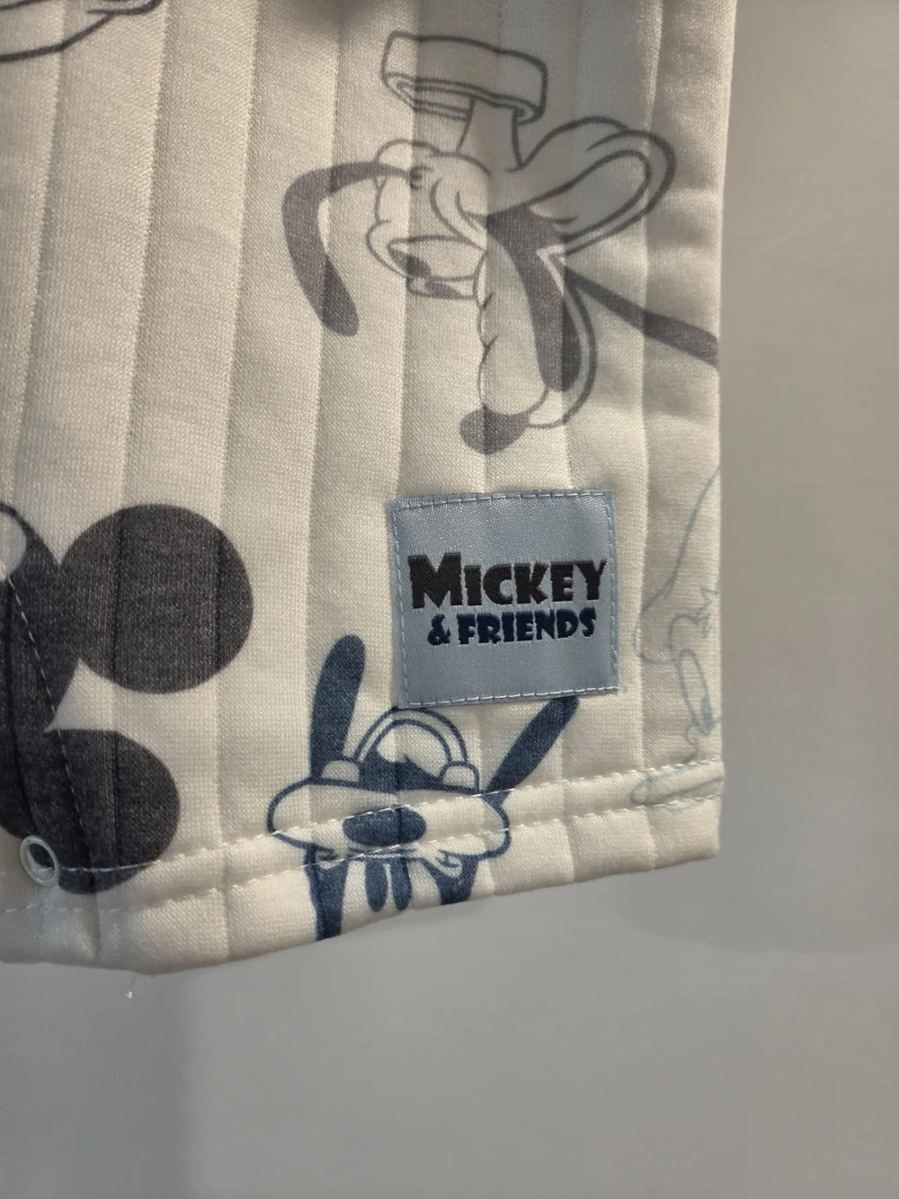 Disney Cream Quilted Mickey Overalls with Light Blue Tee Nwt 24m